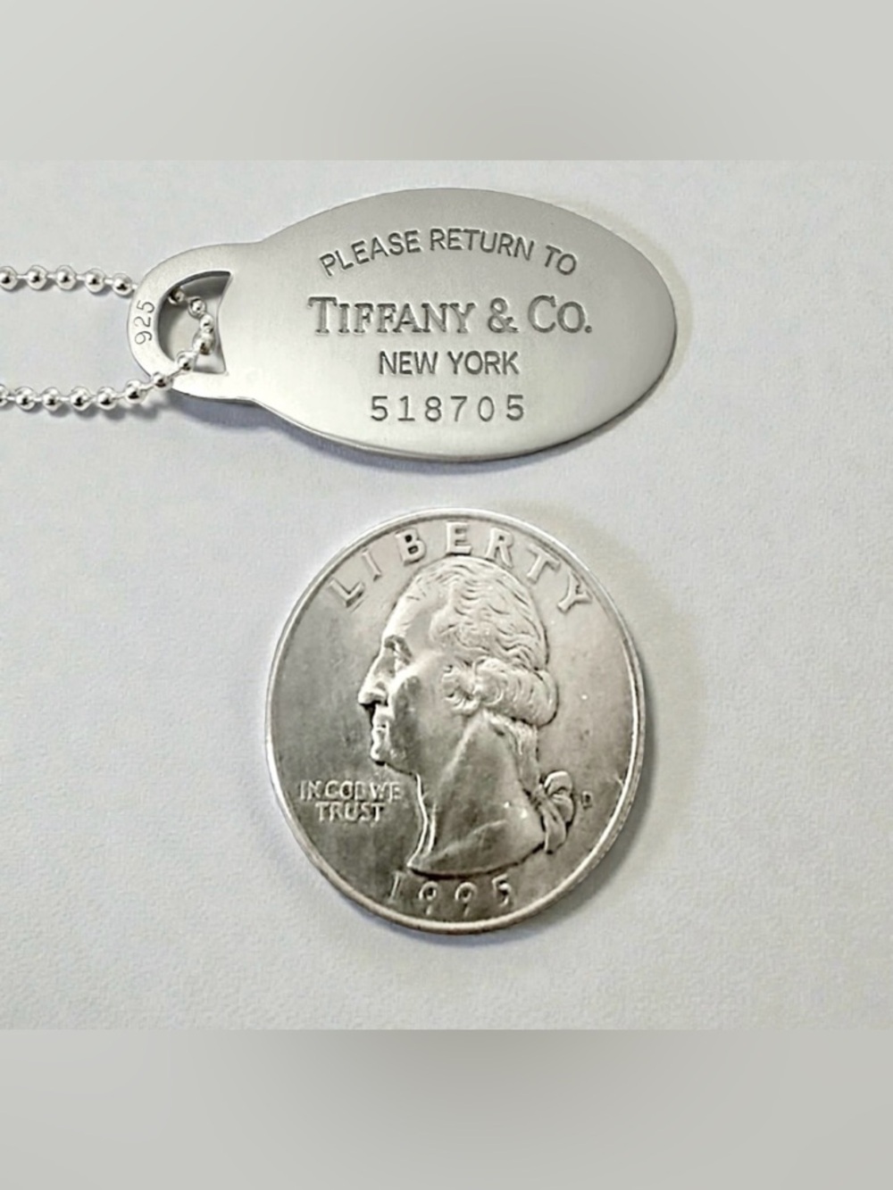 Tiffany & Co Vintage 925 Sterling Silver Return to Tiffany Oval Dog Tag Necklace - Picture 4 of 5